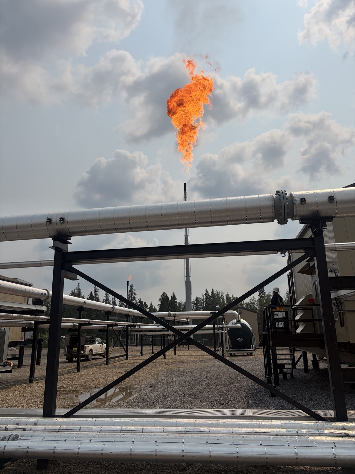 Flare at an industrial power generation site
