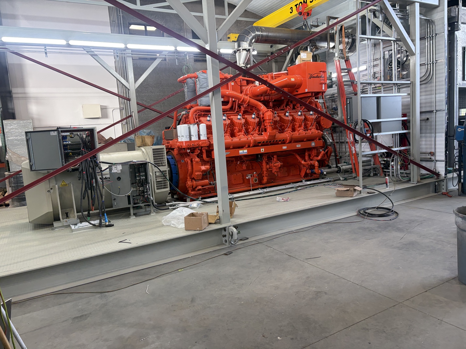 Generator inside a power generation facility